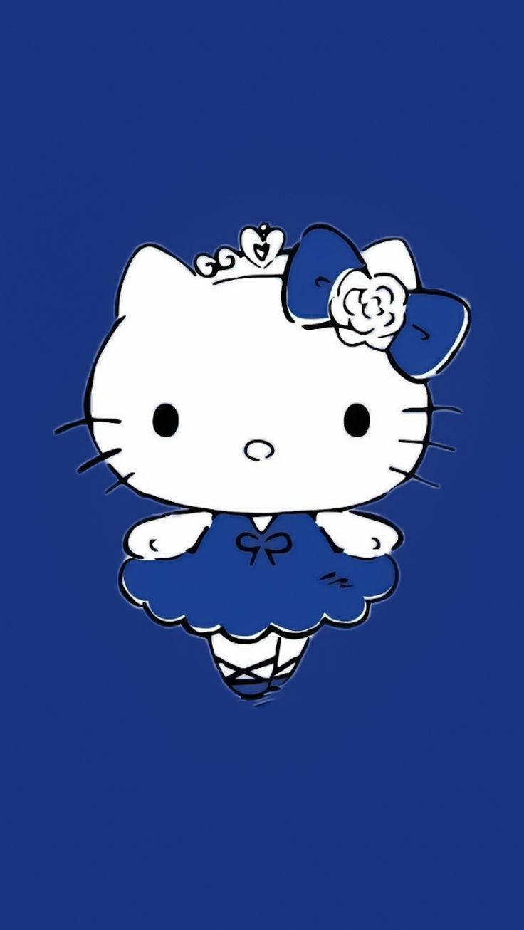 Blou Hello Kitty Estetiese Muurpapier