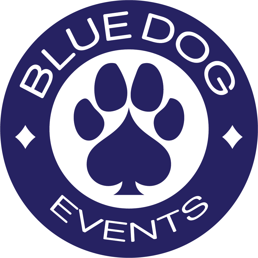 Blou Hond Geleenthede Logo Muurpapier