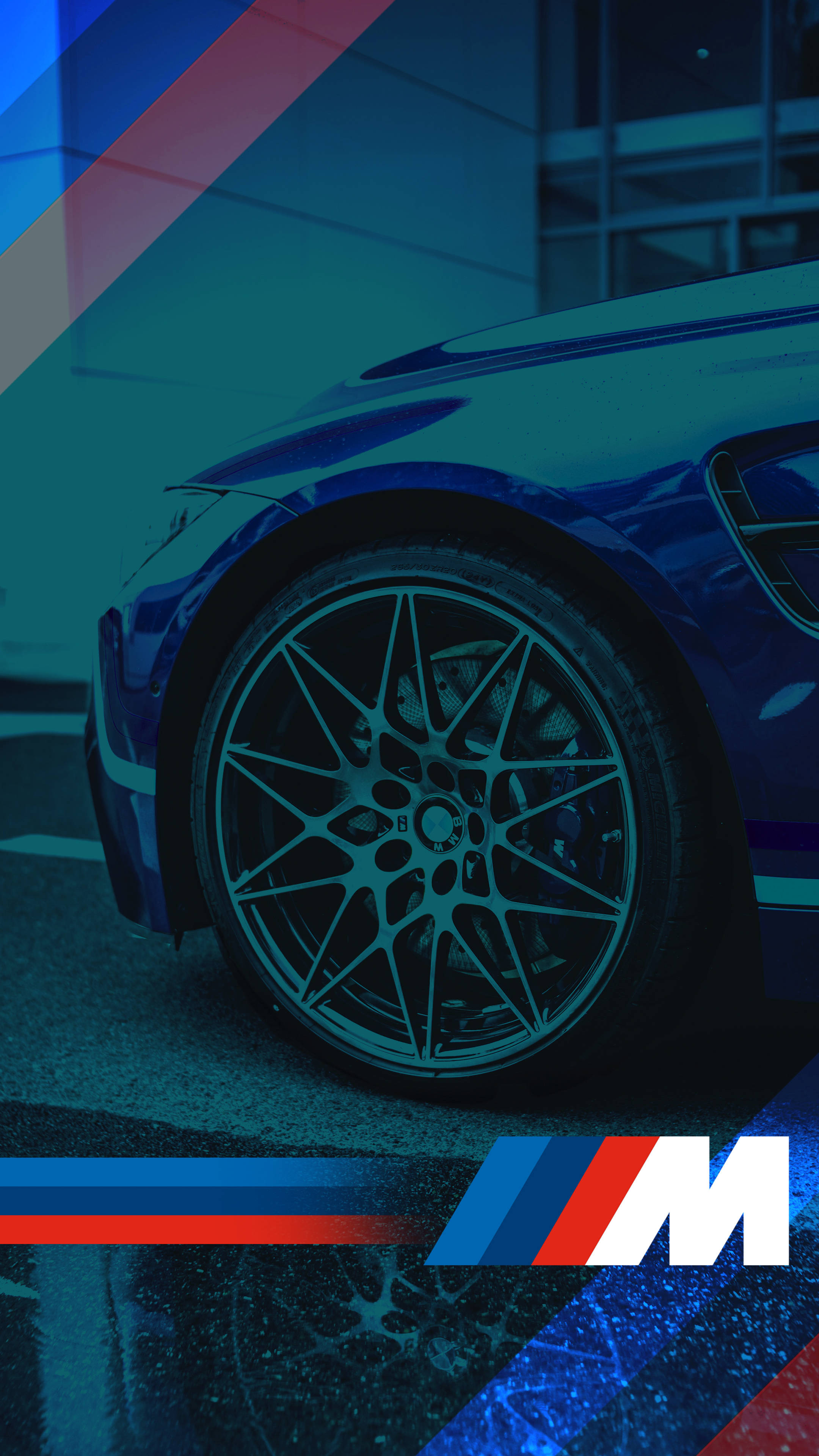 Blou Motorband BMW M Logo Muurpapier
