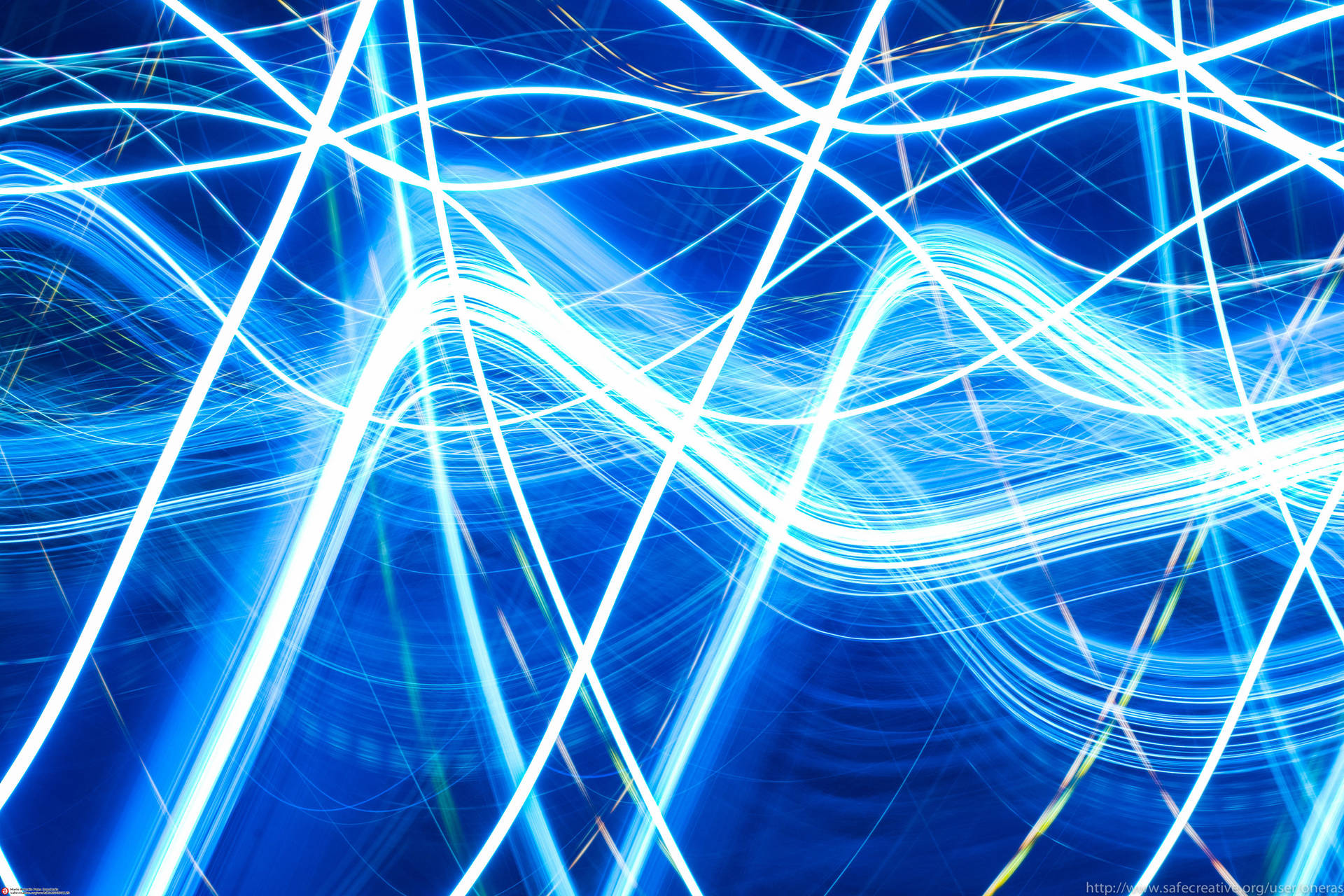 Blou Neon Golwe agtergrond
