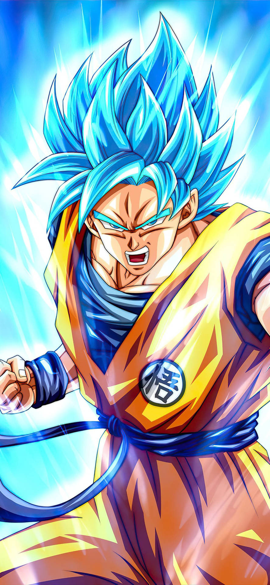 Blou Saiyan Seun Goku iPhone — Dragon ball super GIF Muurpapier