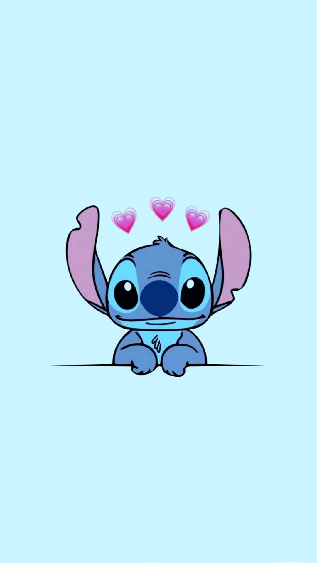 Blou Stitch Oulike iPhone Muurpapier