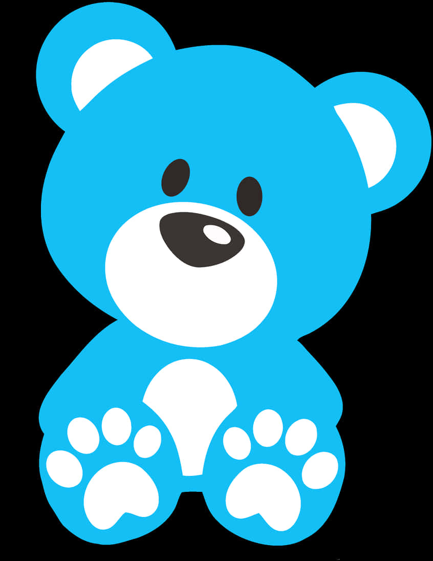 Blou Strokiesprent Teddybeer Grafika Muurpapier