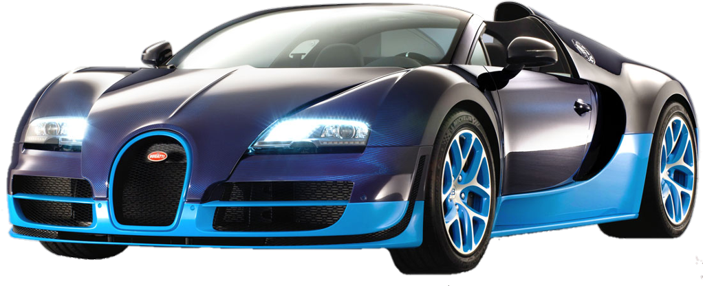 Blou Swart Bugatti Veyron Grand Sport Muurpapier
