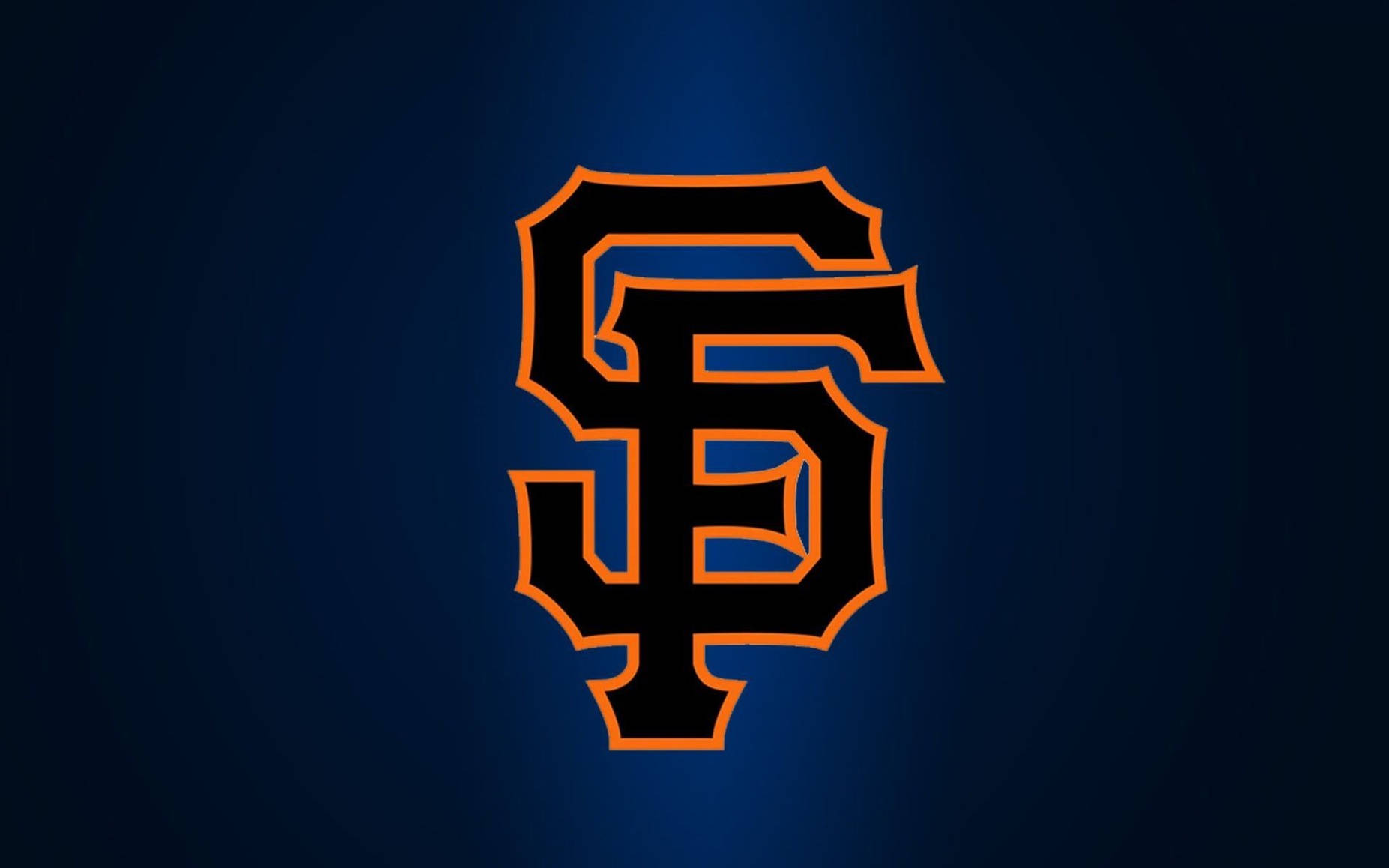 Blou Swart San Francisco Giants-logo Muurpapier