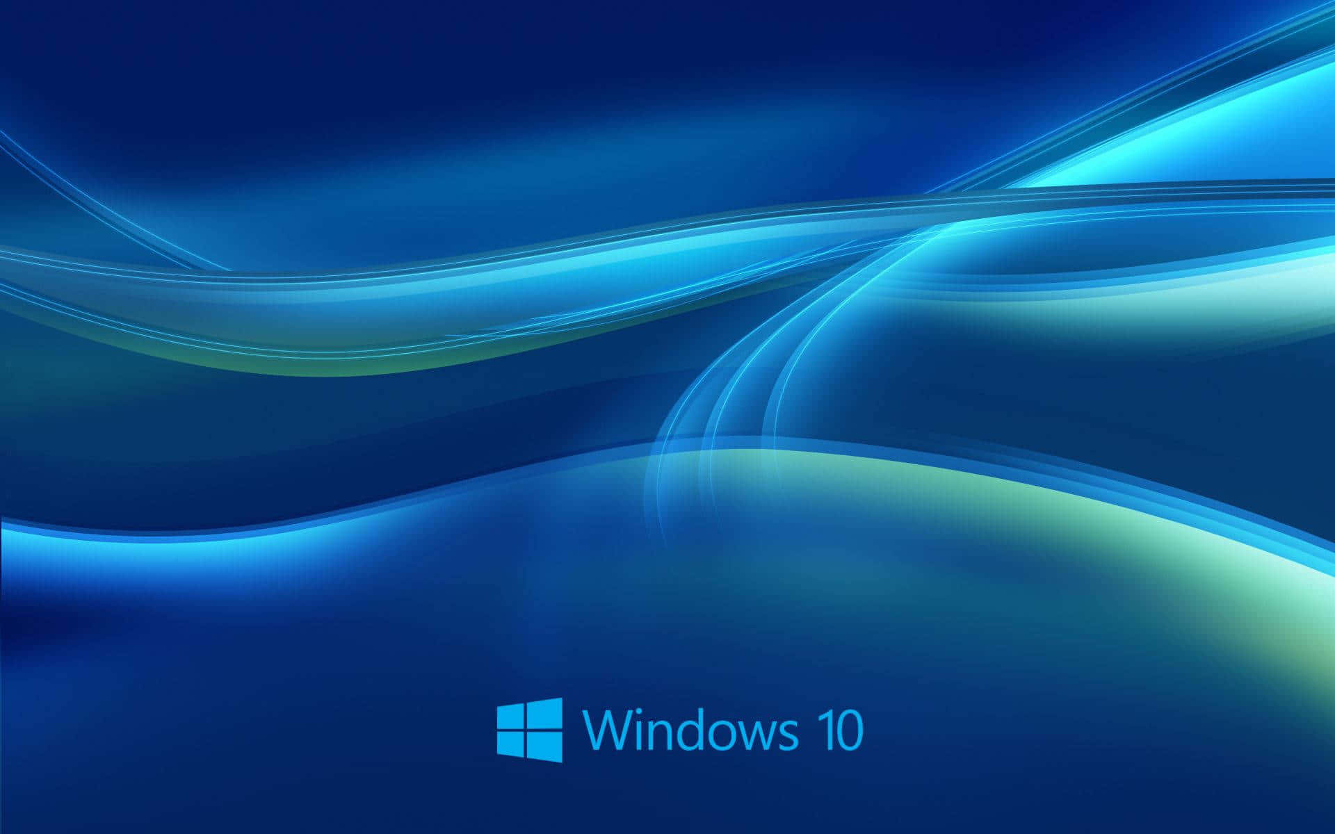 Blou Windows 10 Golwe Agtergrond Muurpapier
