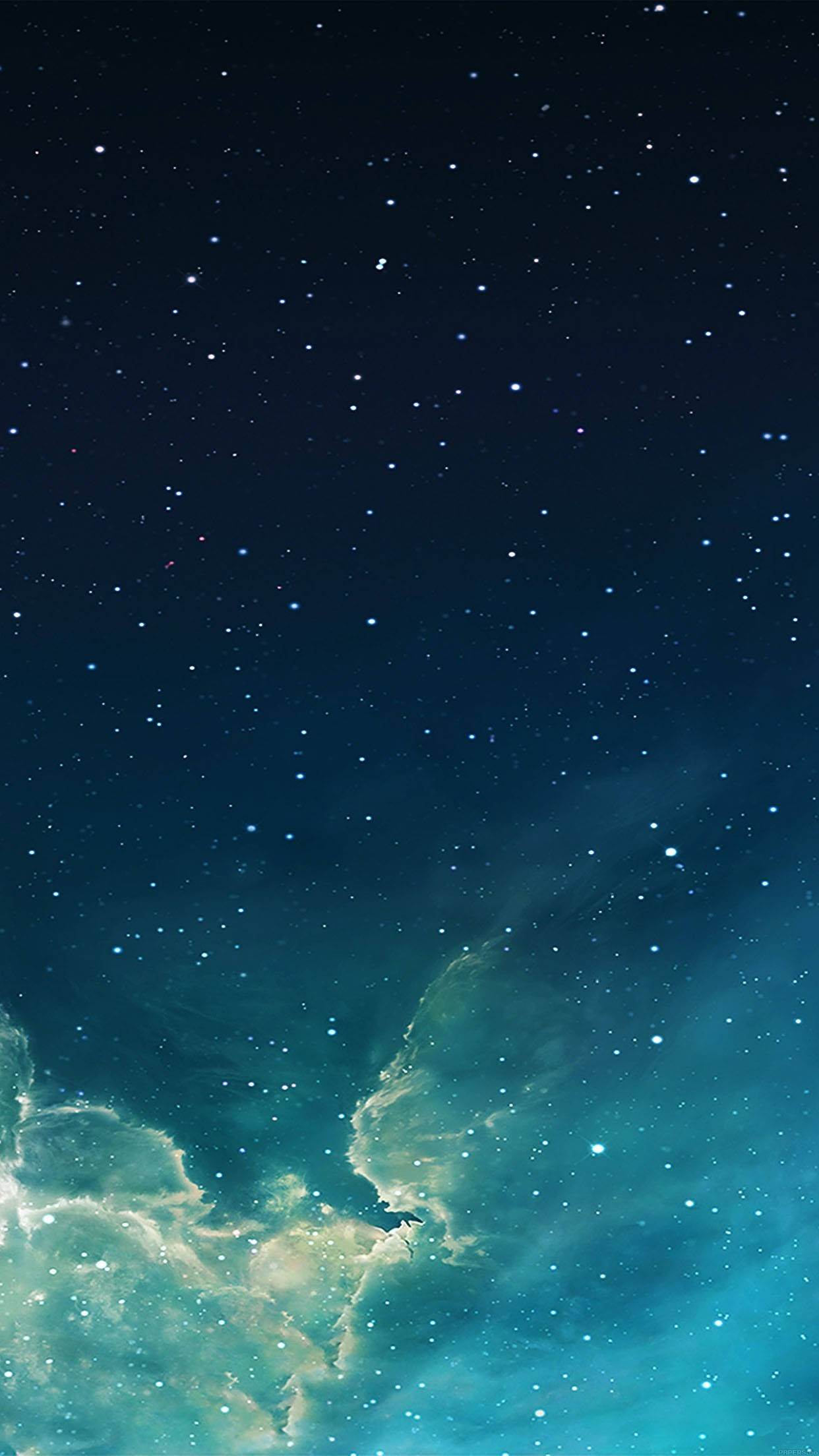Blougroen Galaxy Foon Muurpapier