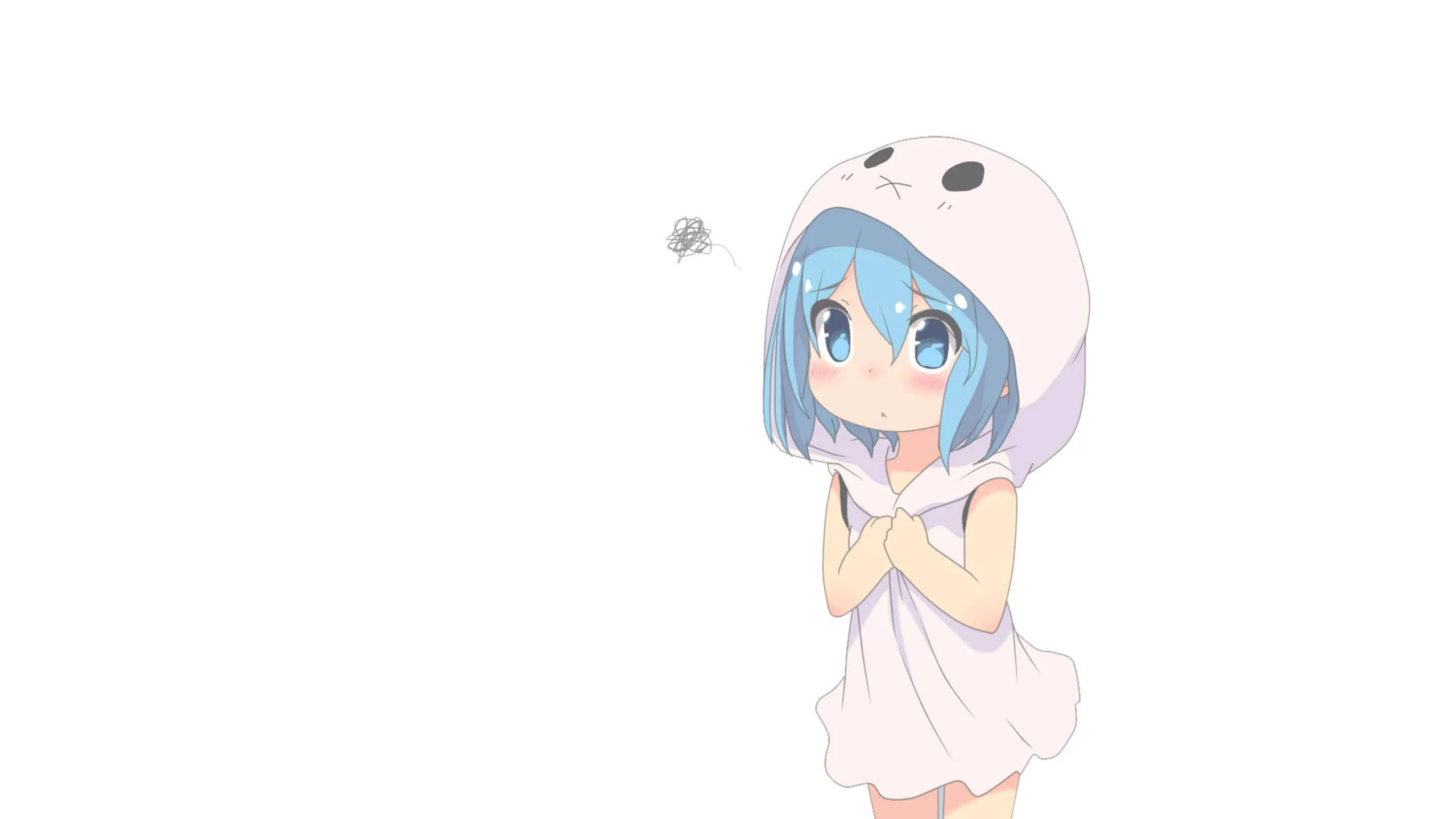 Blouharige Anime-kind Muurpapier