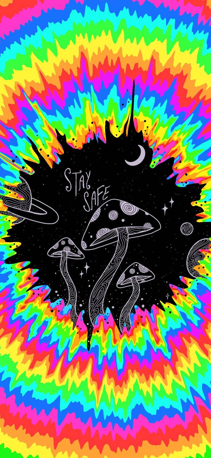 Bly Veilig Sampioen Trippy Estetika Muurpapier