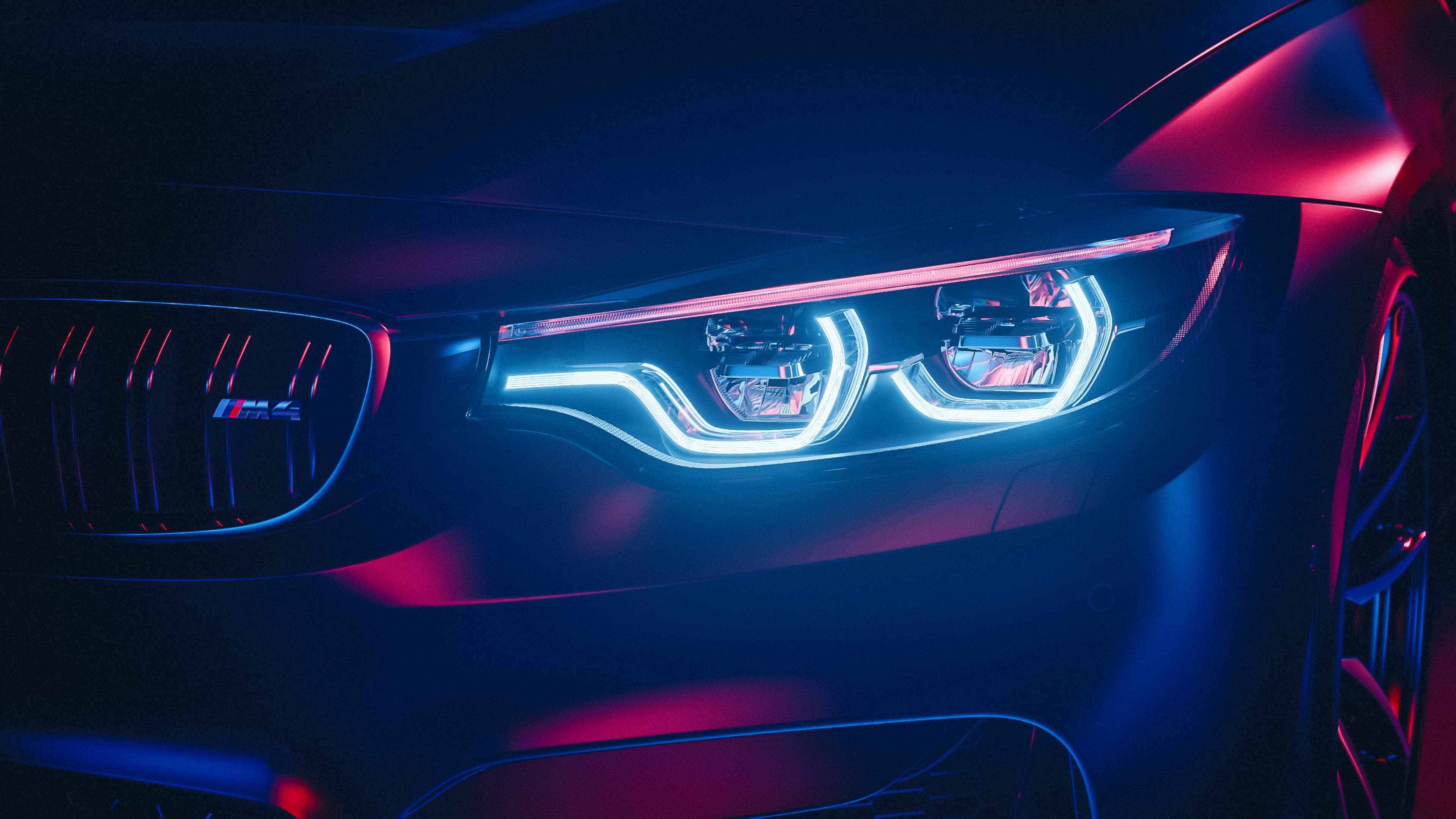 BMW M4 Helder Kopligte Nabyfoto Muurpapier