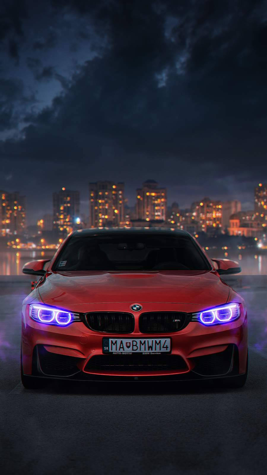 BMW M4 Stadsbeeld iPhone Motor Muurpapier