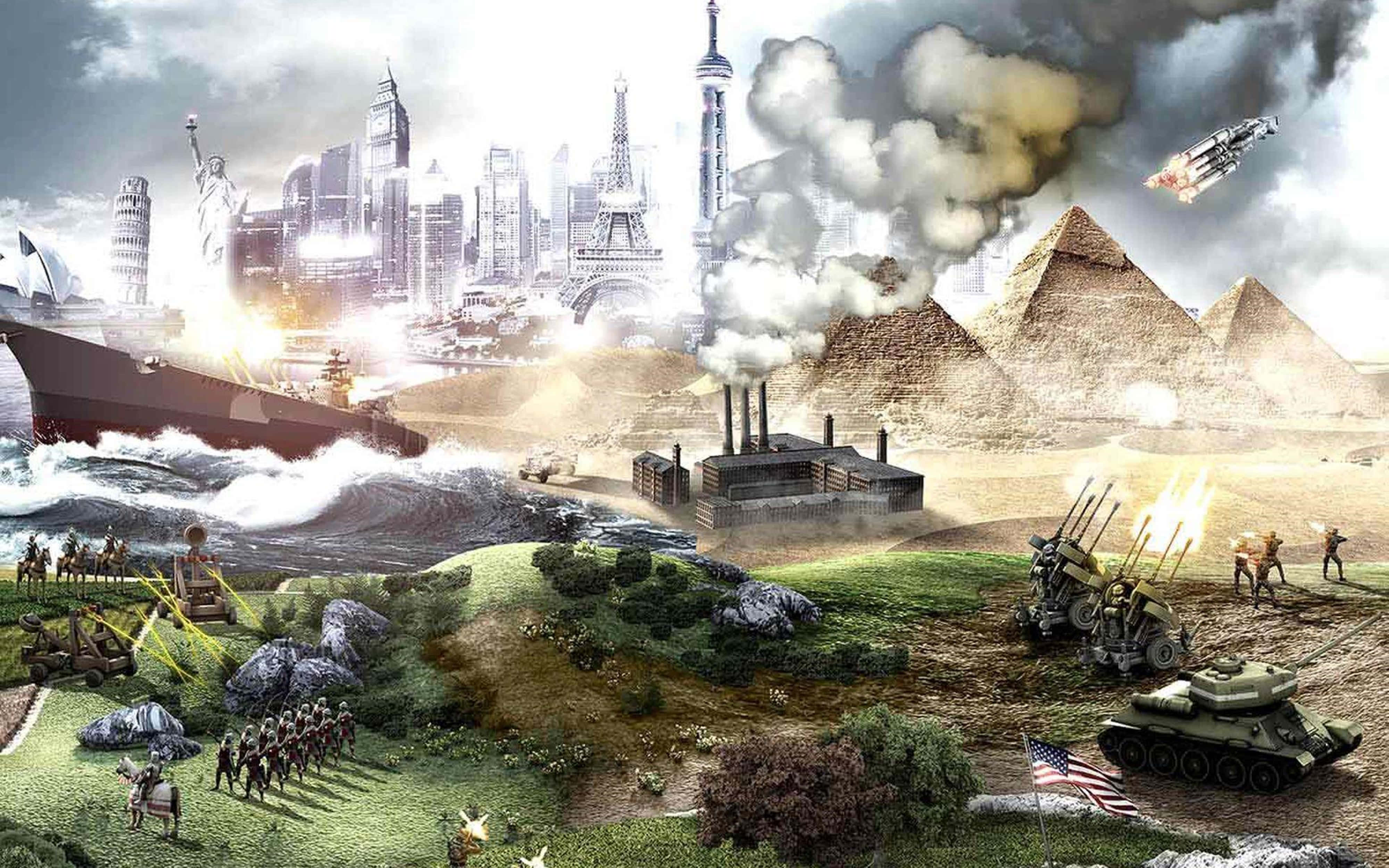 "Boeiende Civilization V-spelagtergrond in volledige 4K-resolusie." Muurpapier