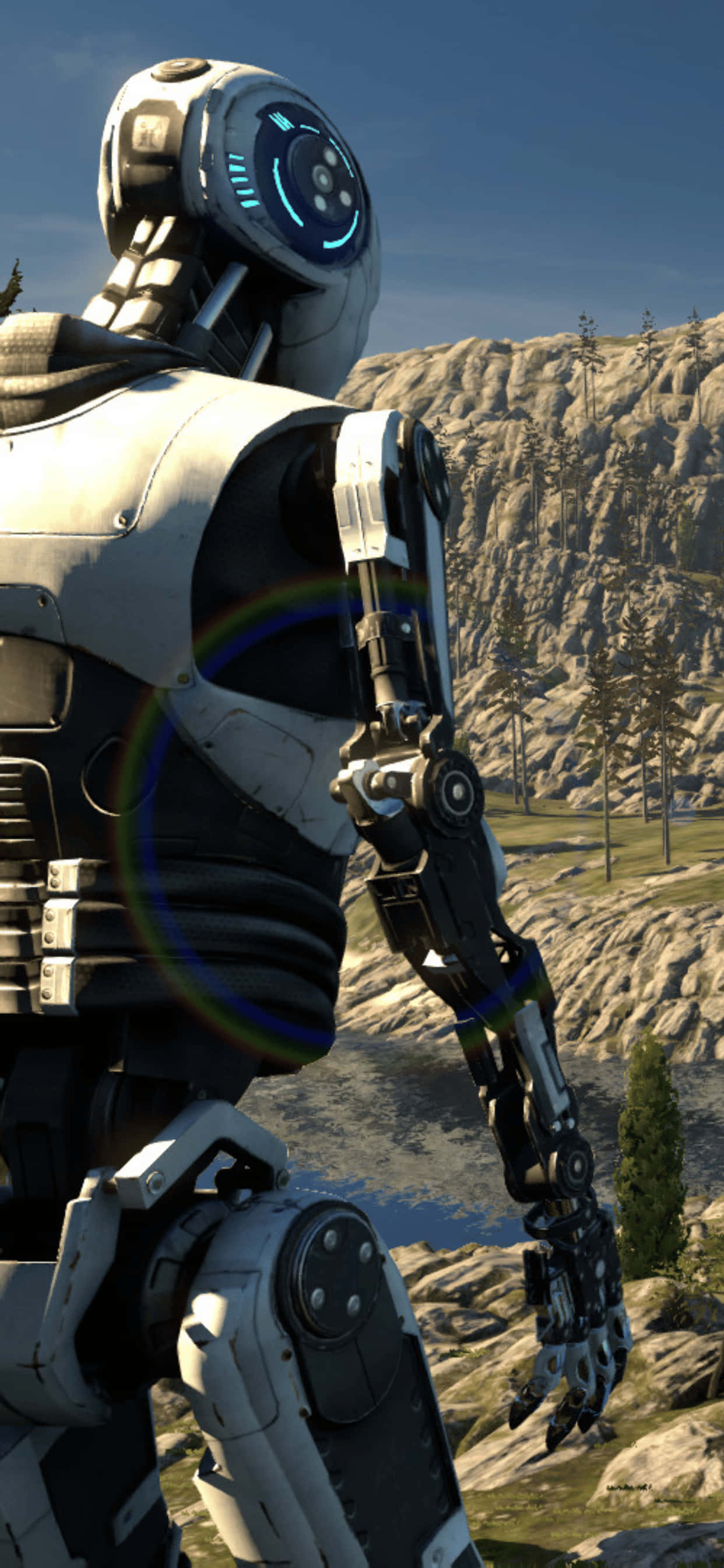 Boeiende Uitsig van The Talos Principle Speletjie op iPhone XS Max Muurpapier