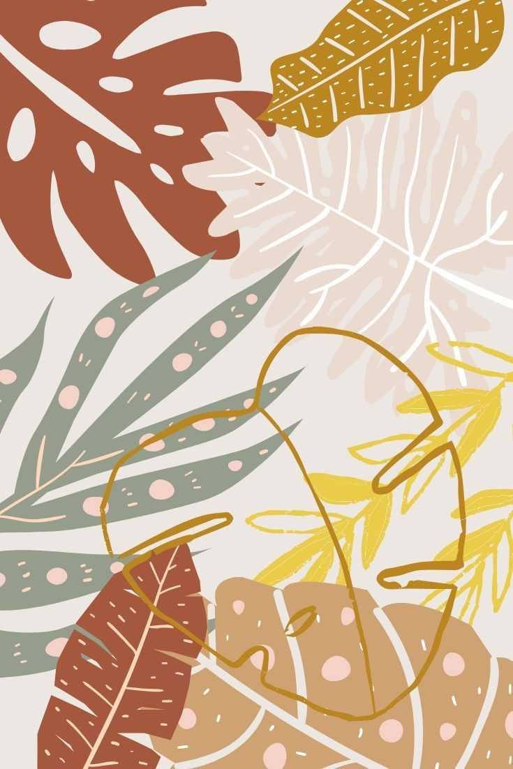 Boho Estetiese Blare in Neutrale Skakerings Muurpapier