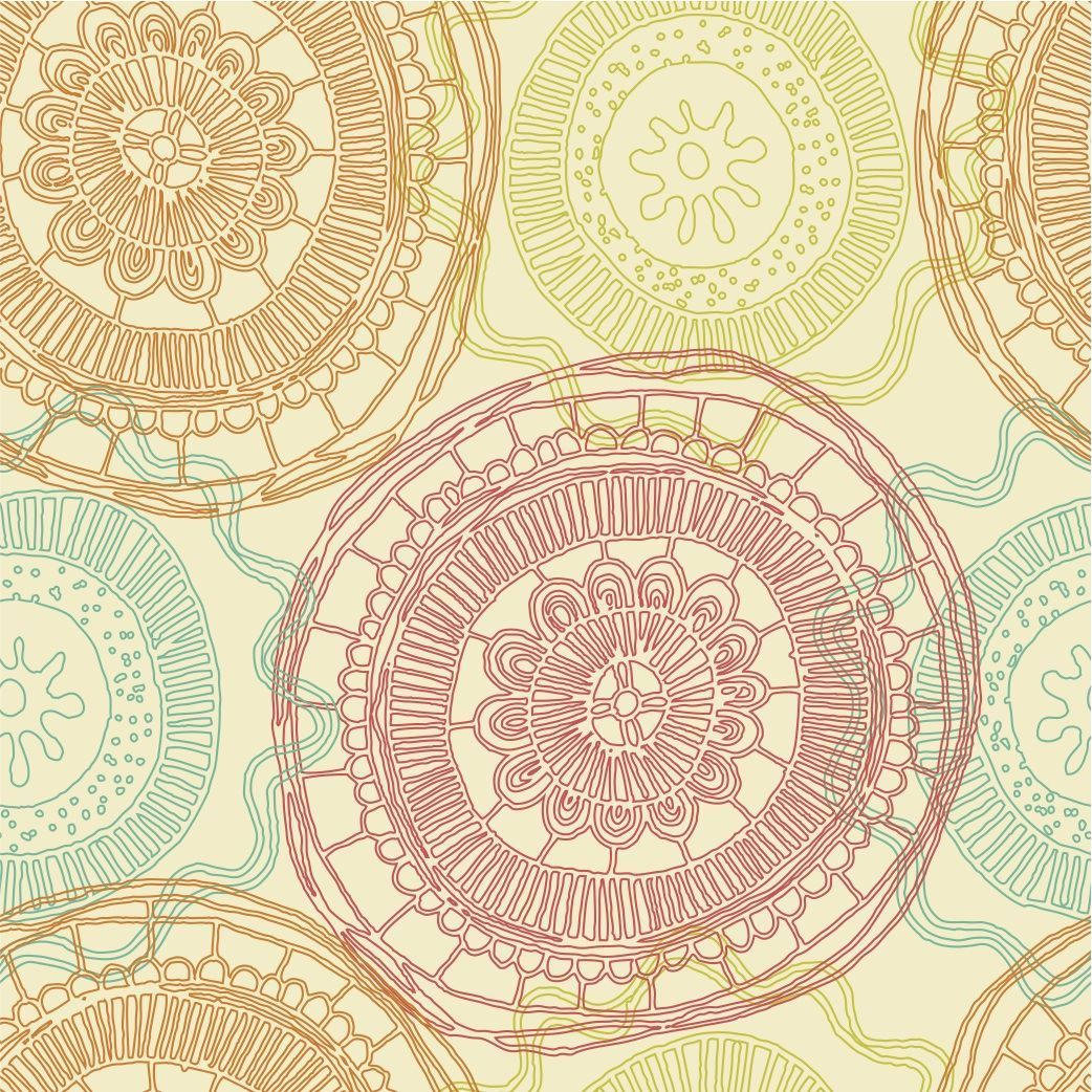 Boho Estetiese Mandala Kuns Muurpapier