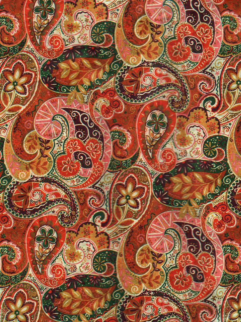 Boho-estetiese Paisley-afdrukke Muurpapier