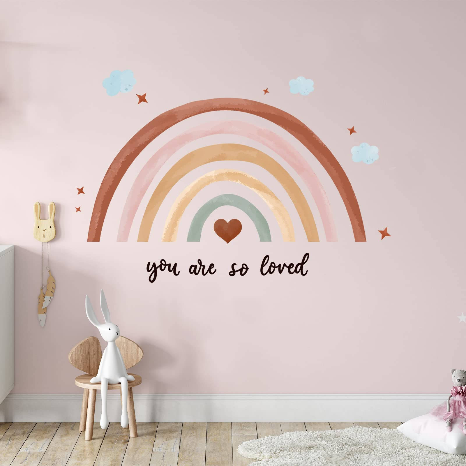 Boho Reënboog Kinderslaapkamer Muurpapier