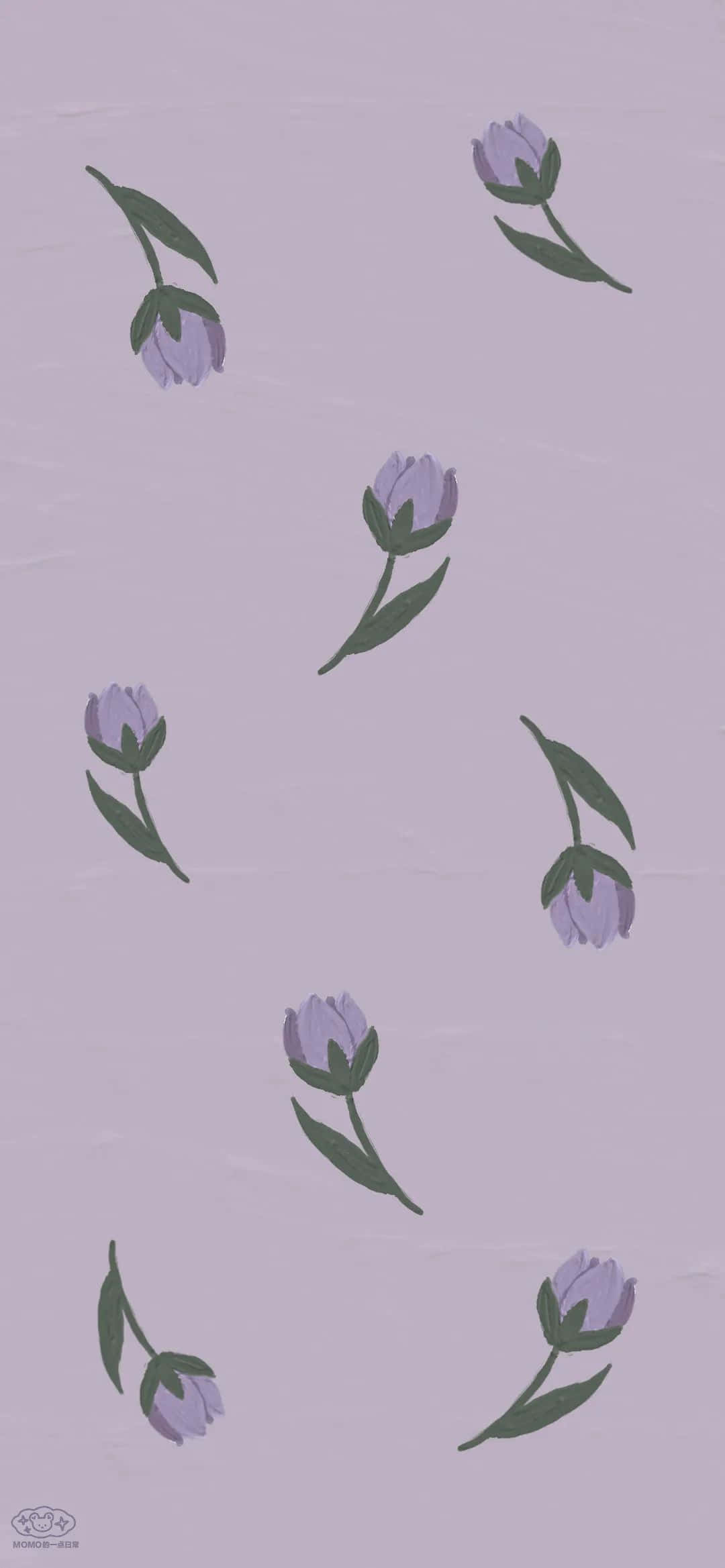 Bondige Pers Blomme Muurpapier