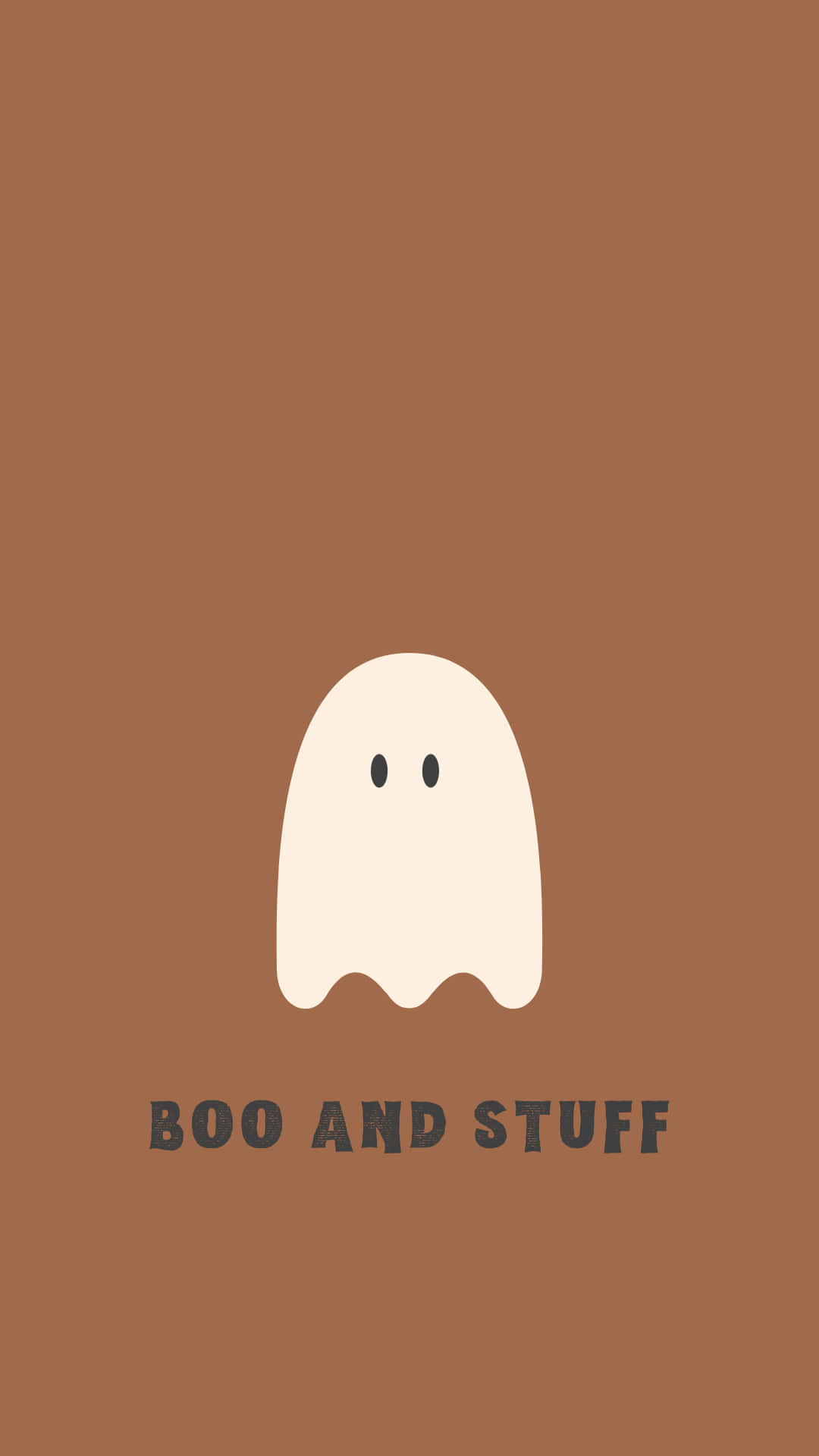 Boo en Goeters op Bruin Agtergrond Muurpapier