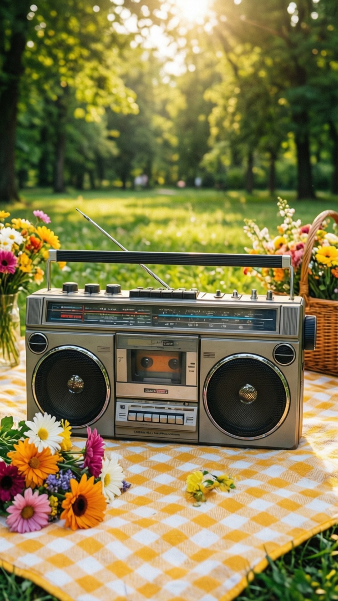 Boombox-piekniek Muurpapier