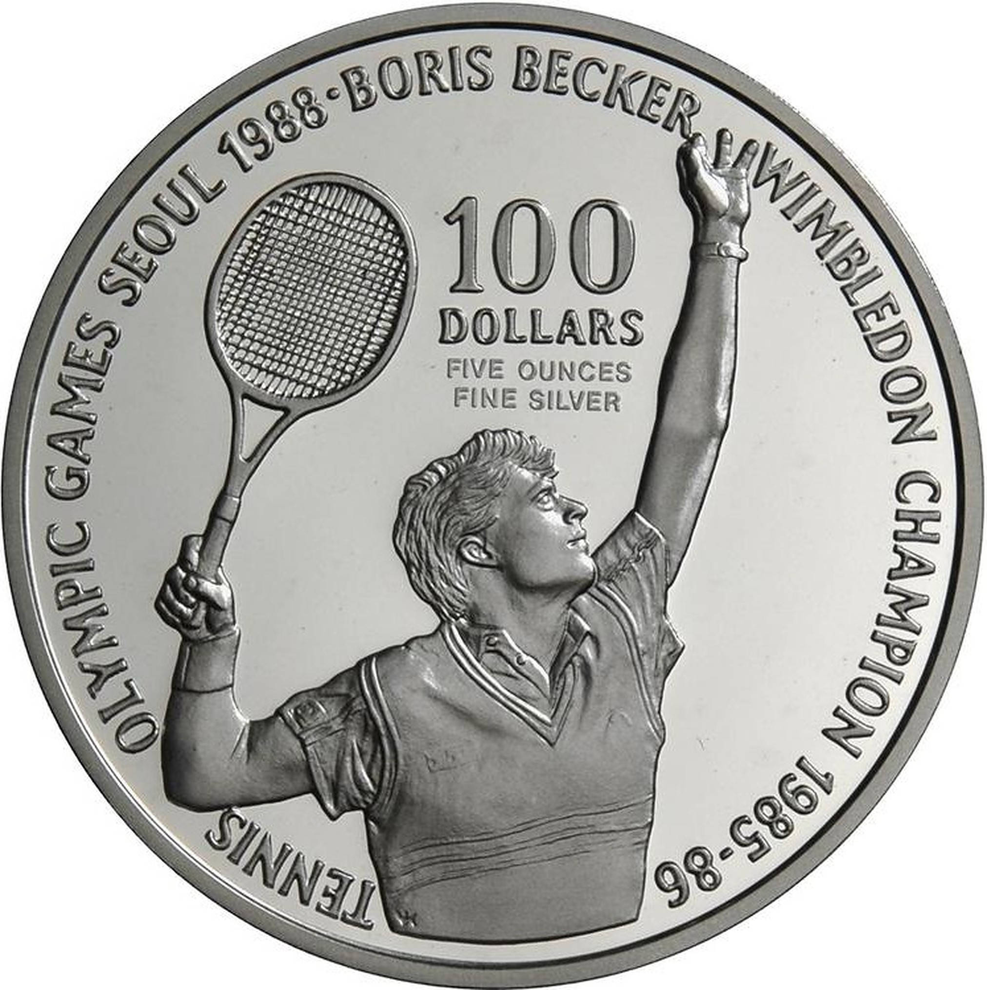 Boris Becker Silwermunt Muurpapier