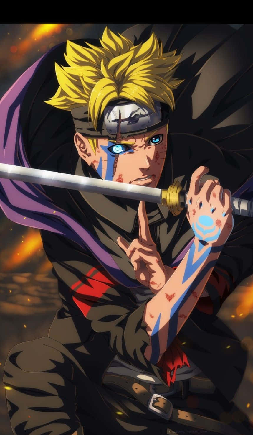 Boruto Uzumaki van Naruto Estetiese Foon Muurpapier