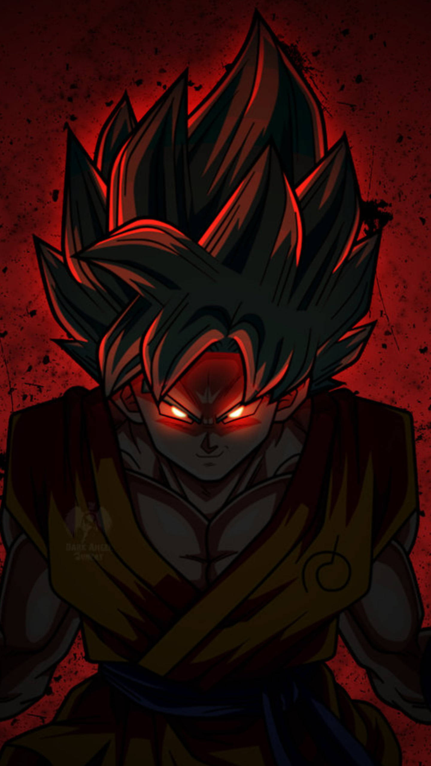 Bose Rooi Goku Swart PFP Muurpapier