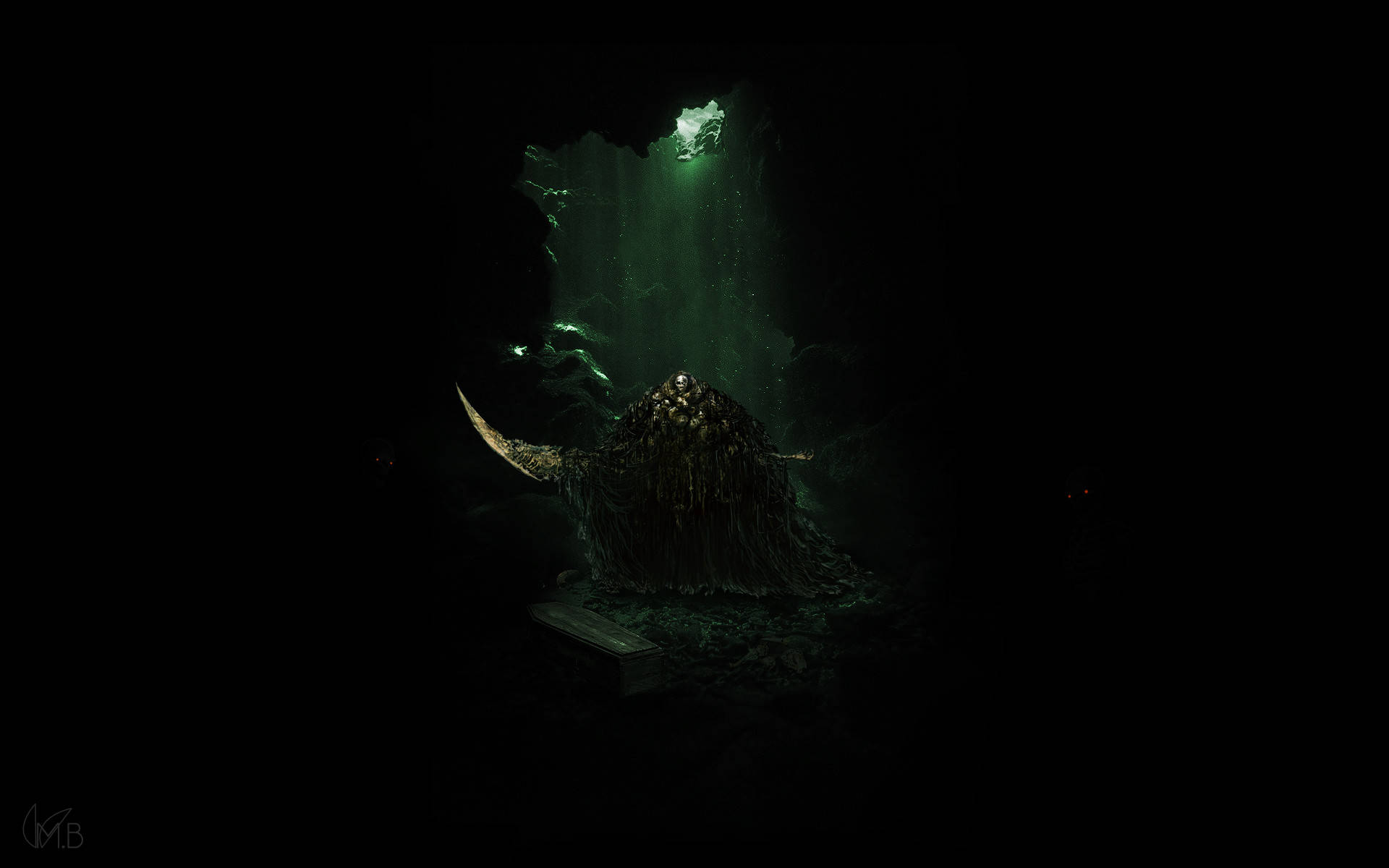 Boss Dark Souls binne Donkerskerm Grot Muurpapier