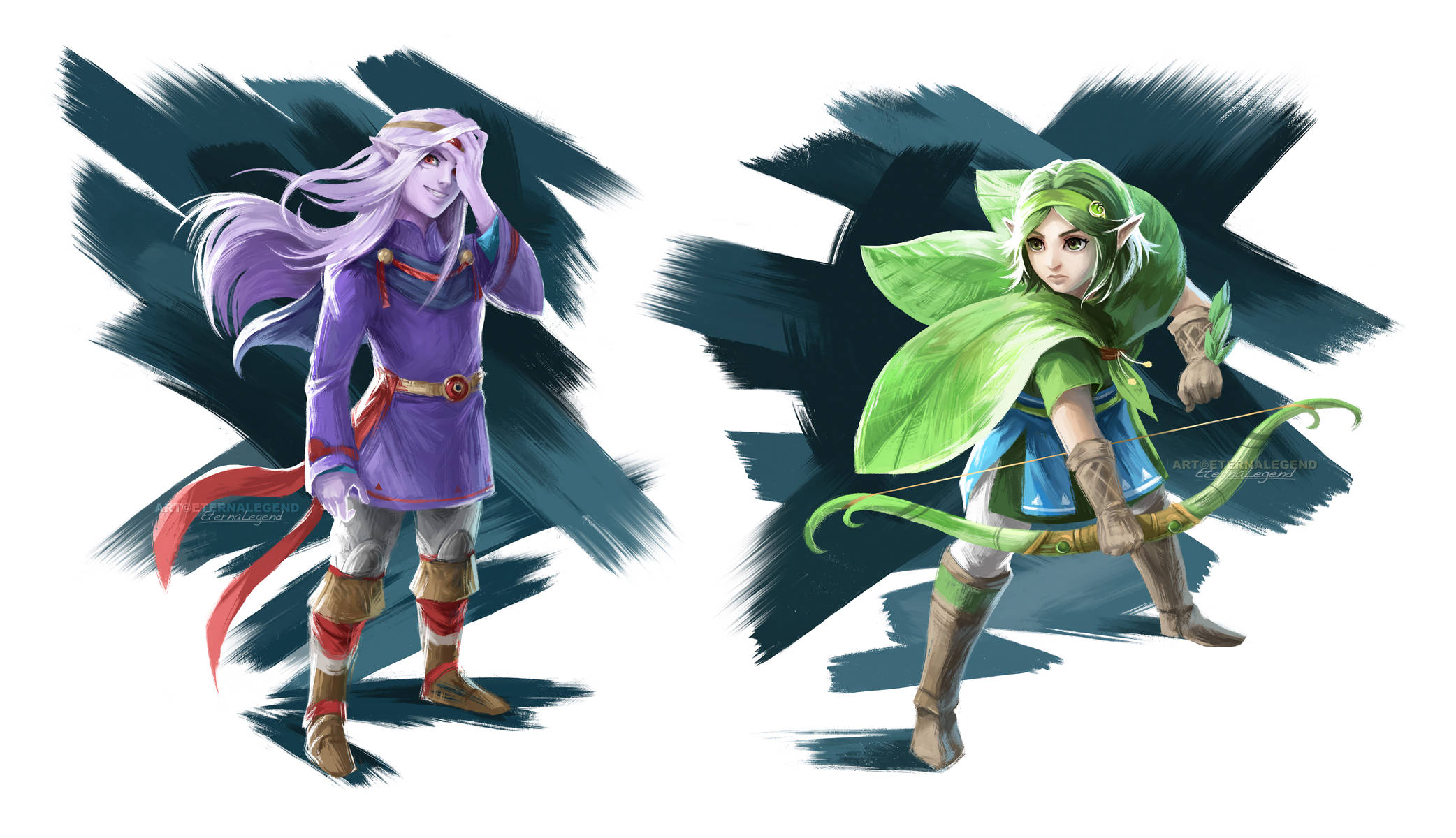 BOTW Vaati en Saria Digitale Kuns Muurpapier
