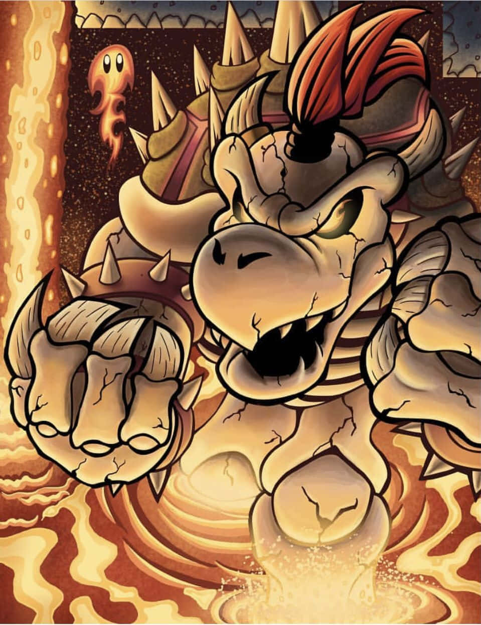 Bowser - Die Formidabele Teenstander van Mario Muurpapier