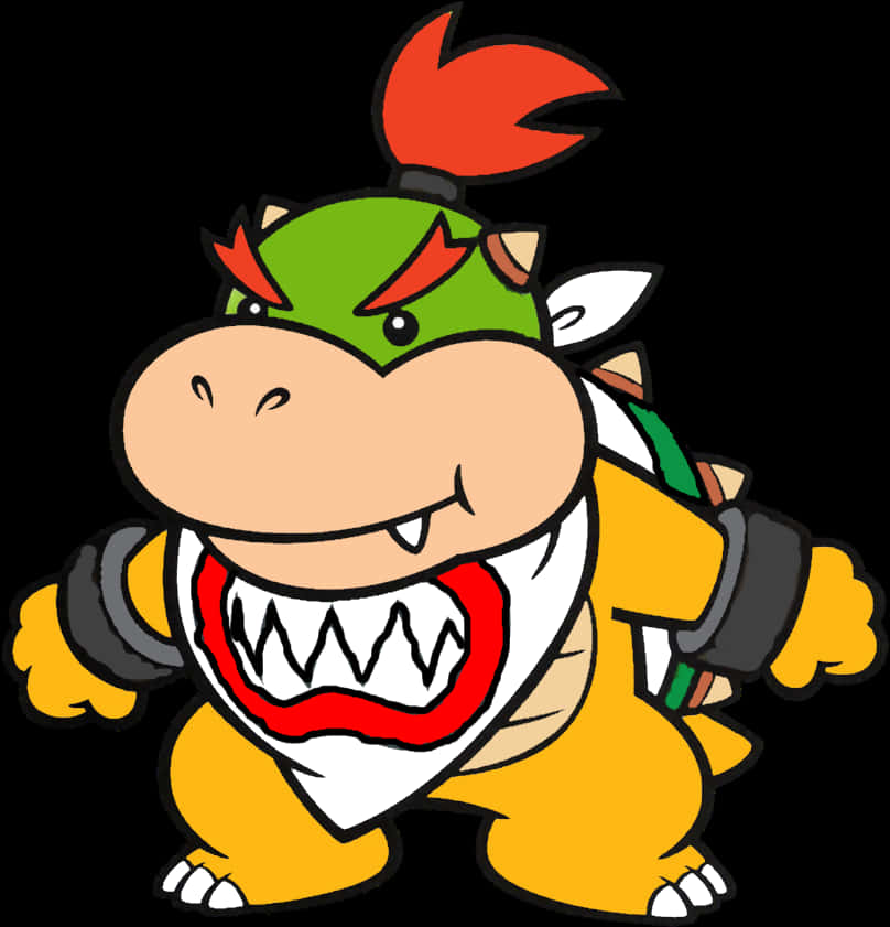 Bowser_ Geanimeerde_ Karakter_ Illustrasie Muurpapier