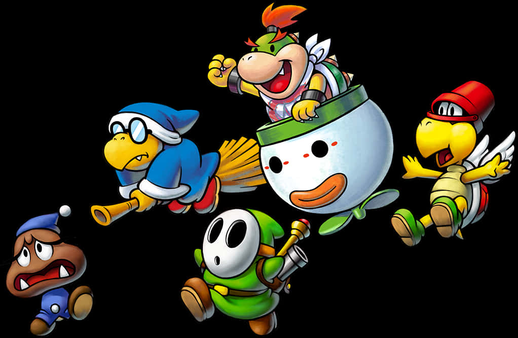 Bowser Minions Illustrasie Muurpapier