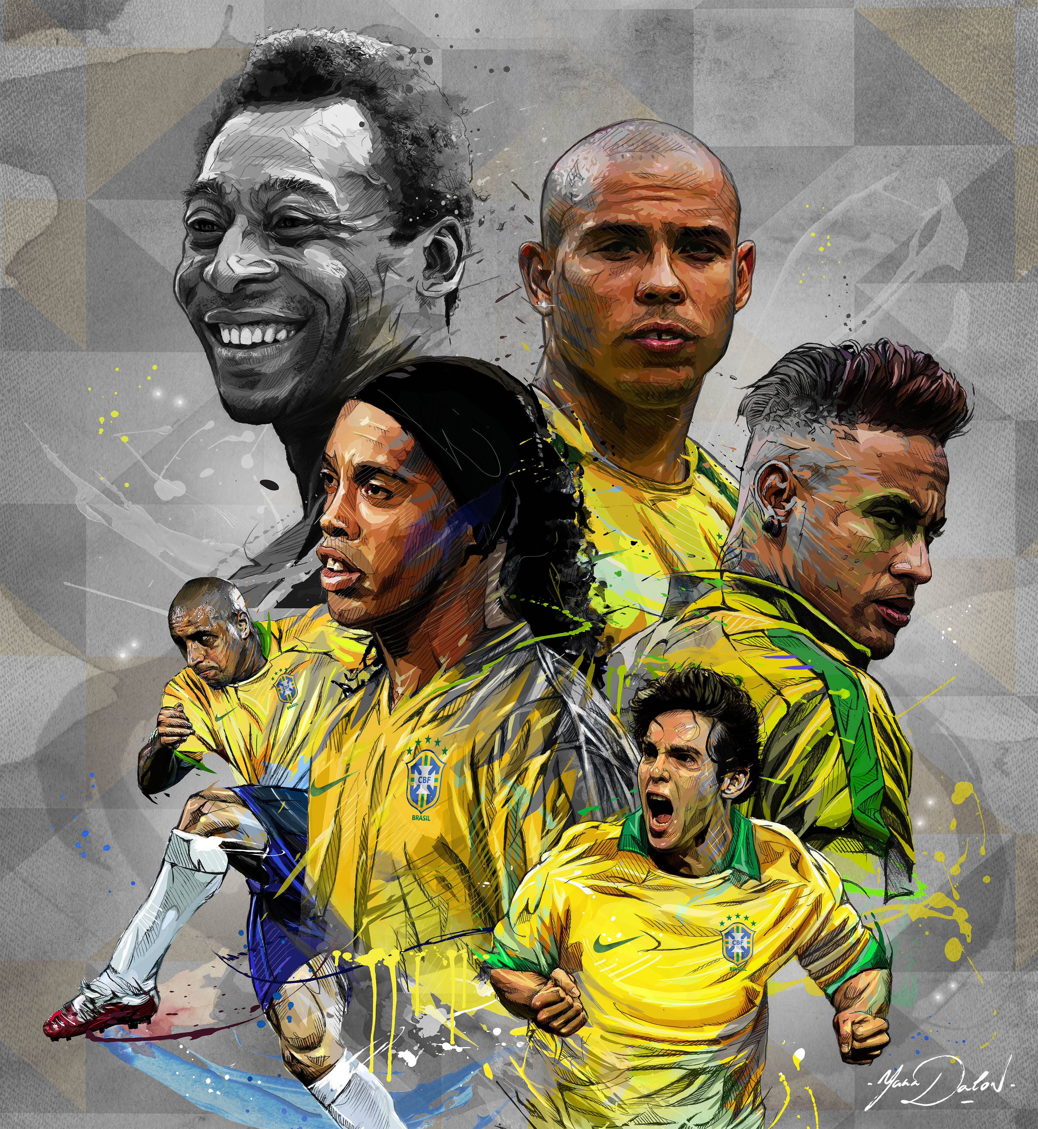 Brasiliaanse Nasionale Sokkerspan Se Erelidspelers Muurpapier