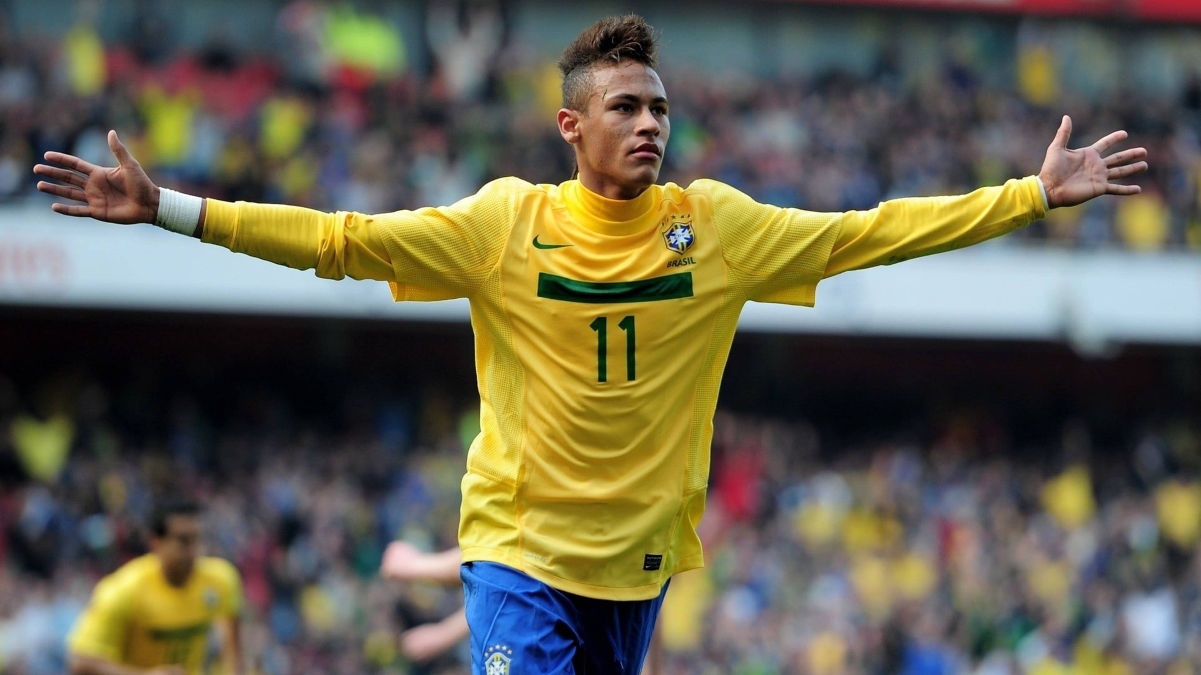 Brasiliaanse Sokkerspeler Neymar 4K Muurpapier