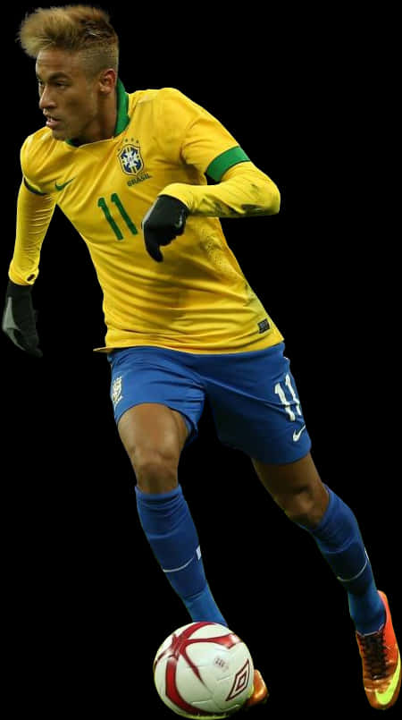 Brasiliaanse Sokkerspeler se Dribbelaksie Muurpapier