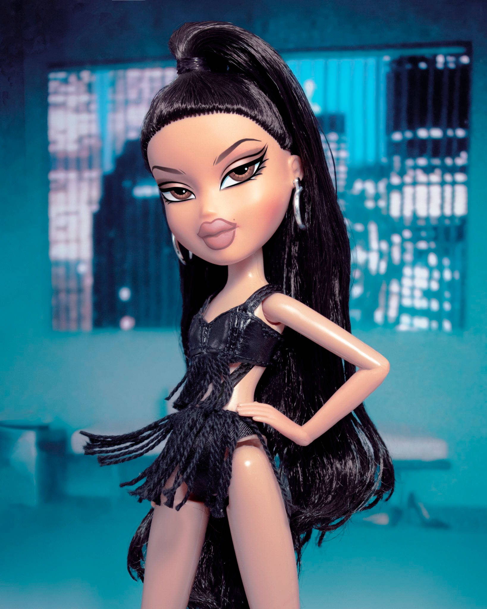 Bratz Estetiese Supermodel in Swart Muurpapier