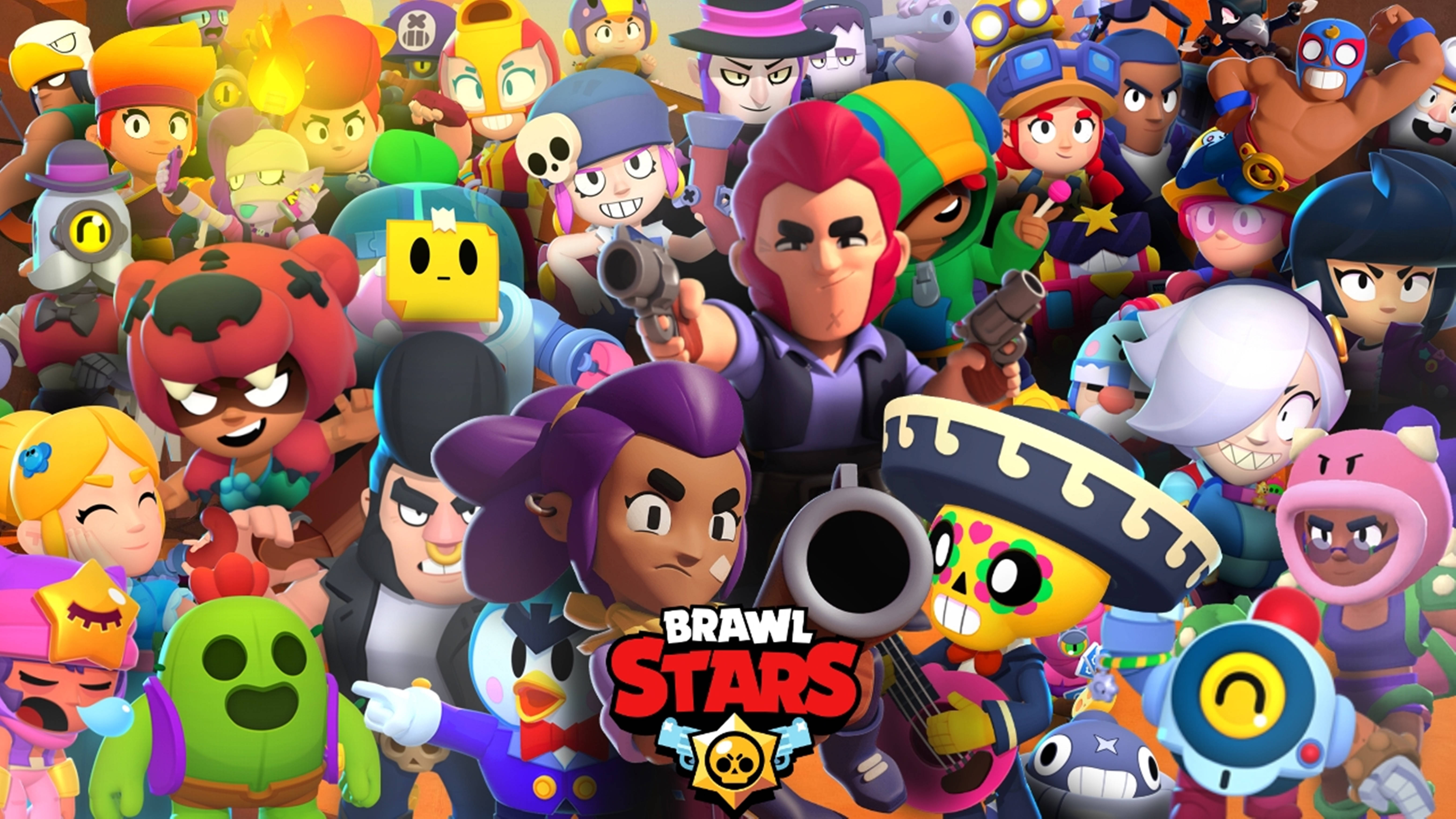 Brawl Stars Karaktergroep Pragtige 4K Muurpapier