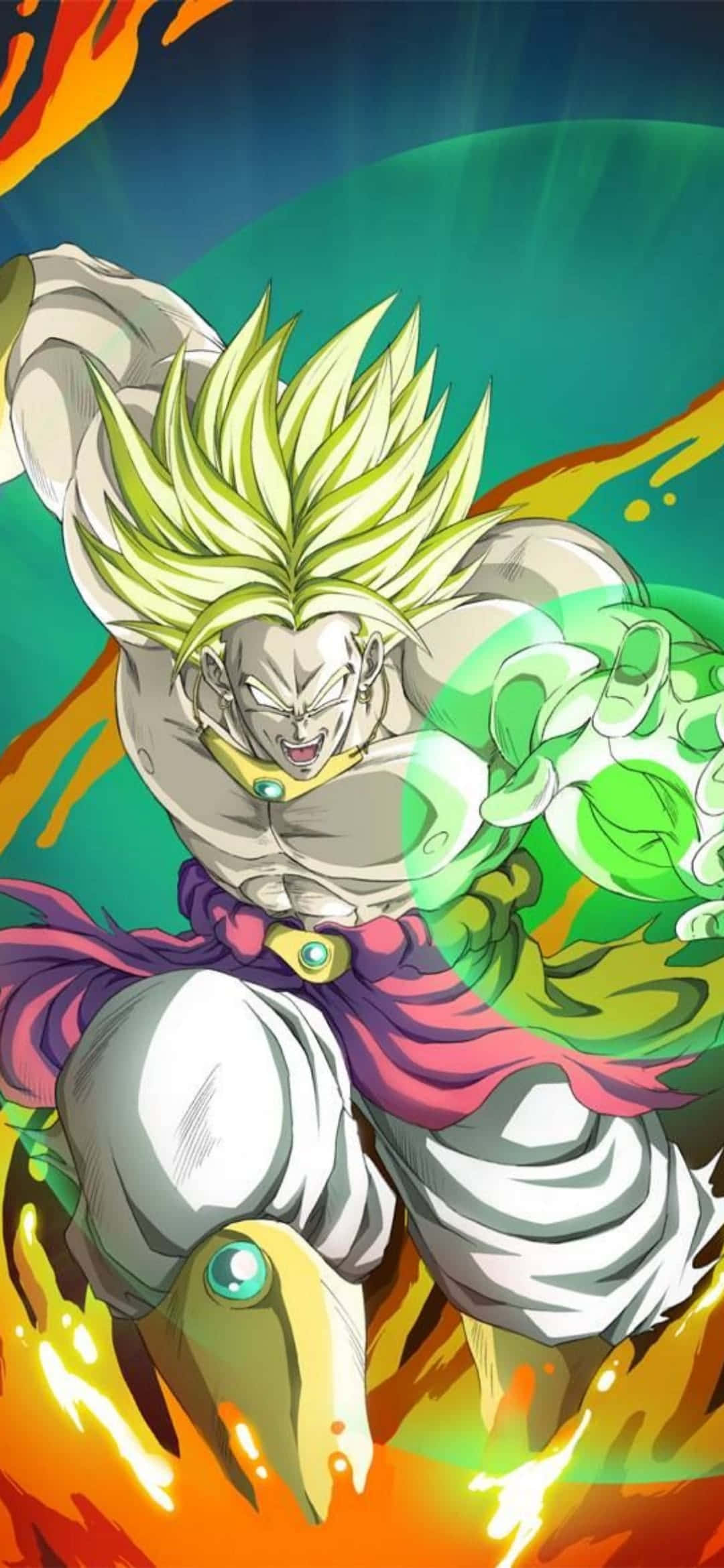 Broly iPhone Super Saiyan Energie-ontploffing Muurpapier