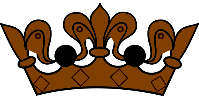 Brons Kroon Silhouet Muurpapier