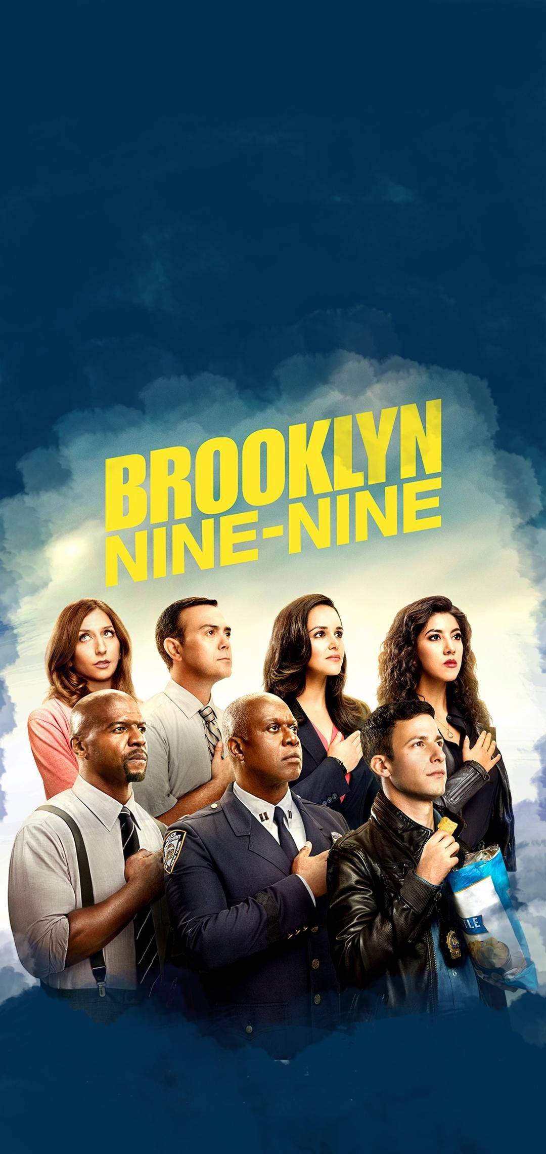 Brooklyn Nine Nine Blou Kuns Muurpapier