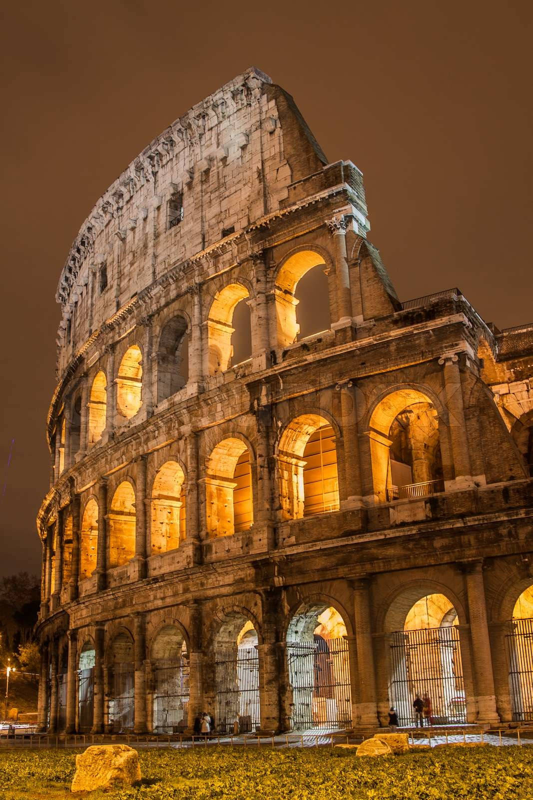 Bruin Estetiese Goedbeligte Romeinse Colosseum Muurpapier