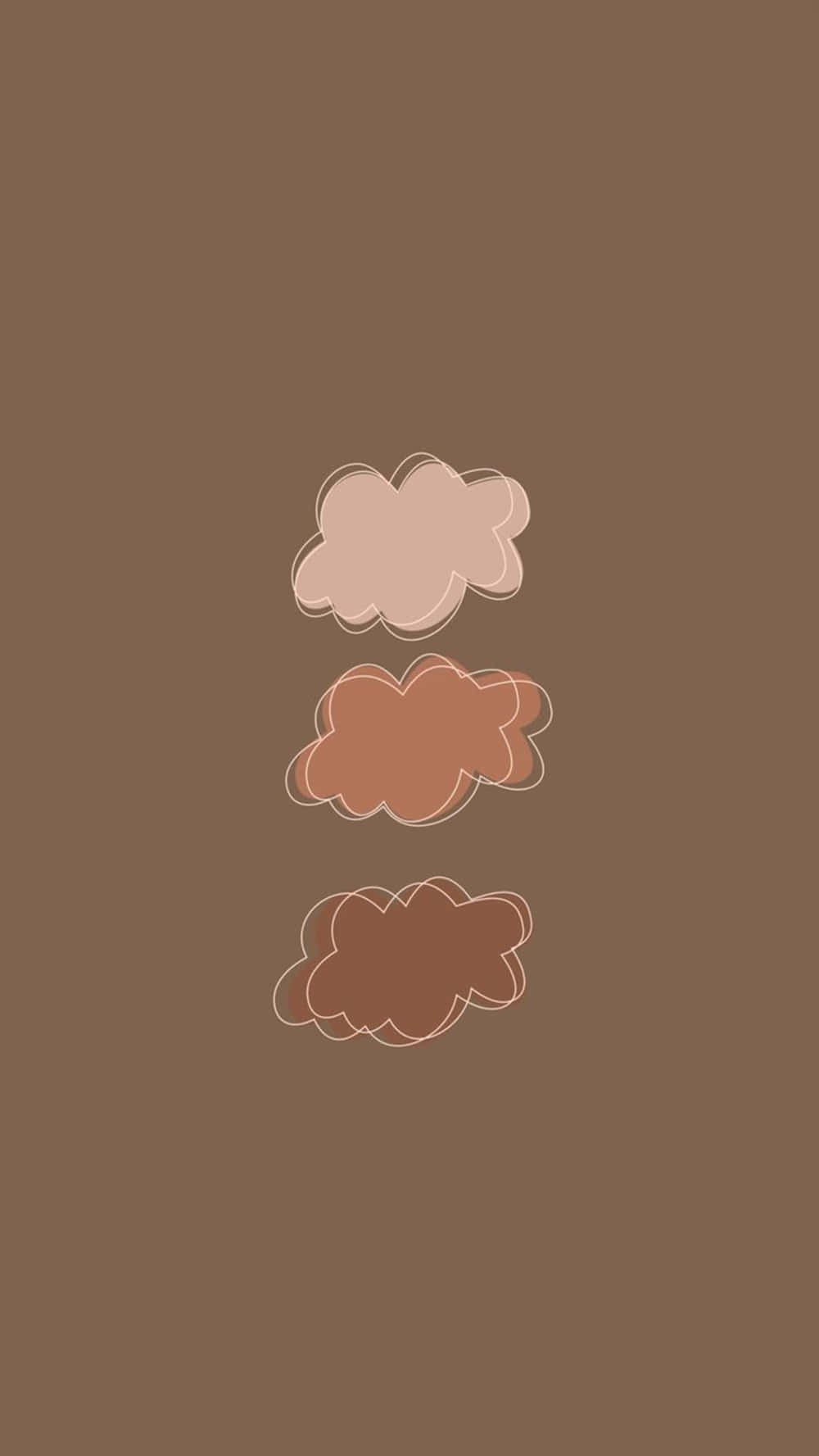 Bruin Minimalistiese Wolke Muurpapier