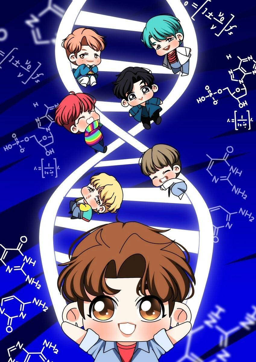 BTS Anime DNA Kuns Muurpapier