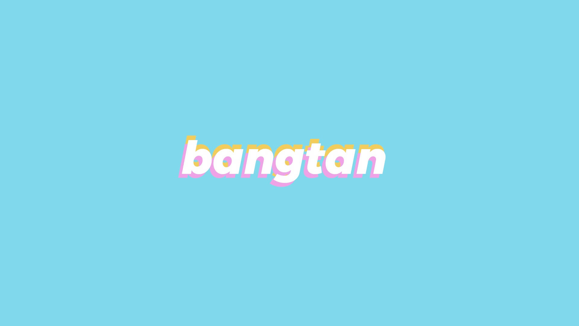 BTS Bangtan Op Blou Skootrekenaar Muurpapier