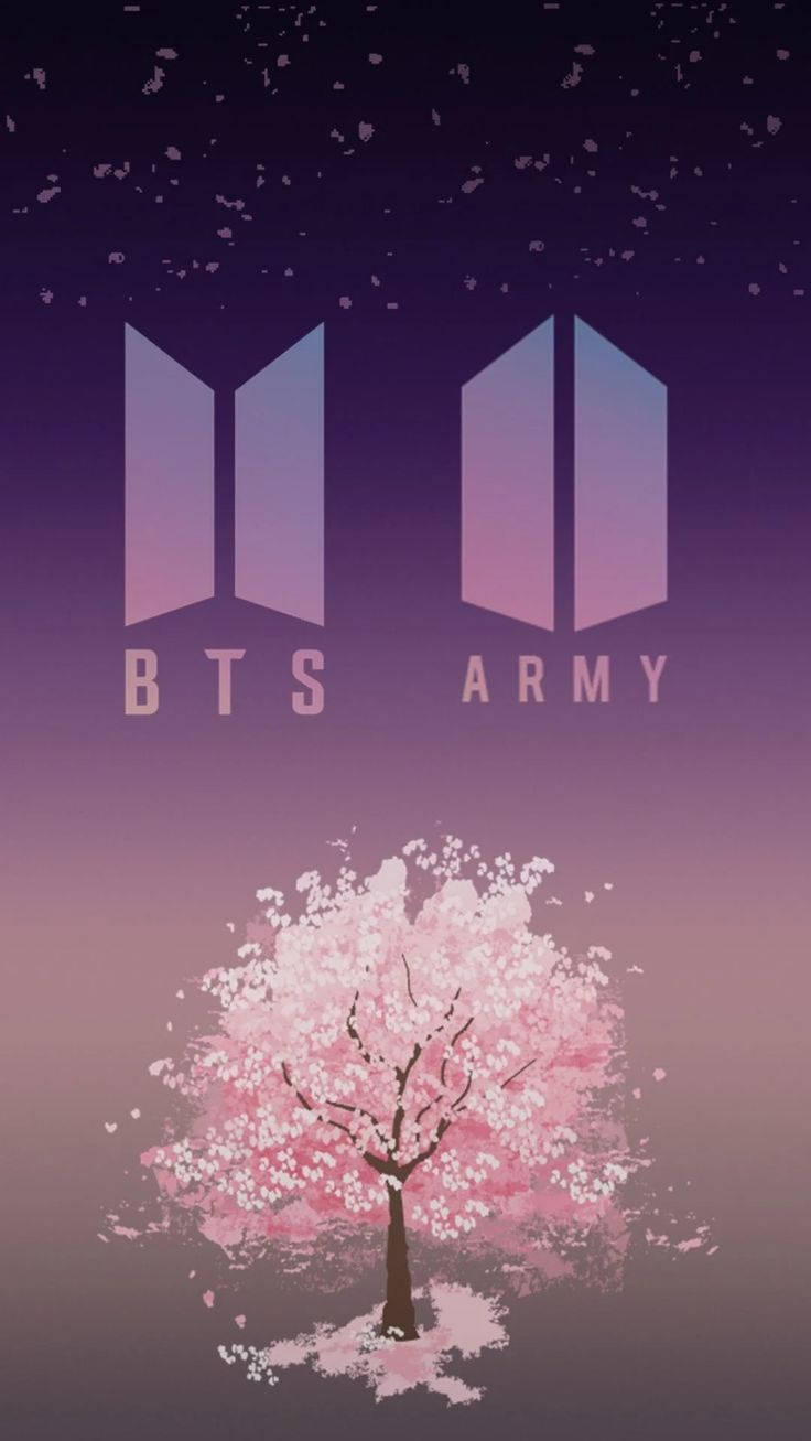 BTS en ARMY logo agtergrond — Bts-logo GIF Muurpapier