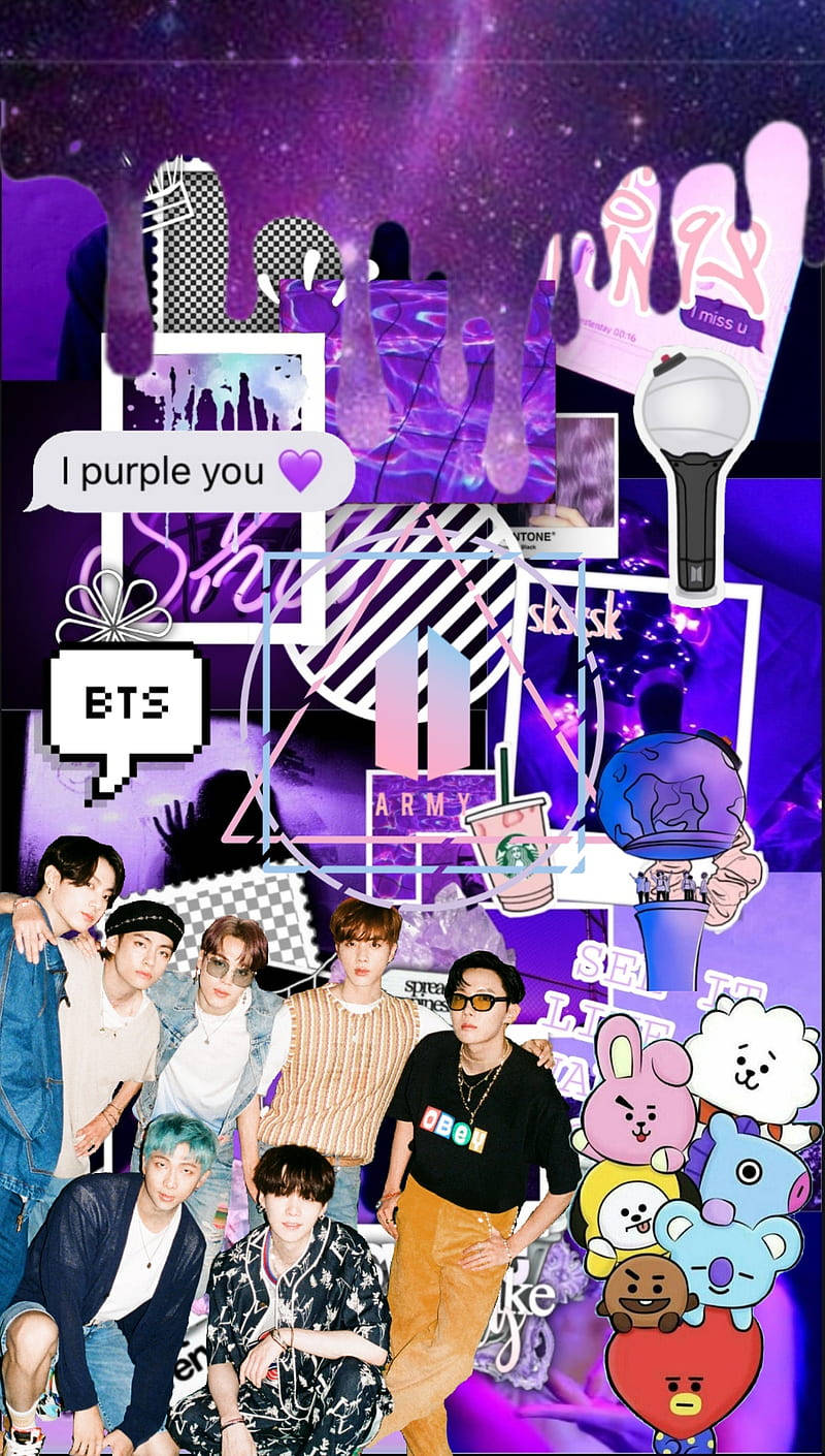 BTS Estetiese BT21 Pers Muurpapier