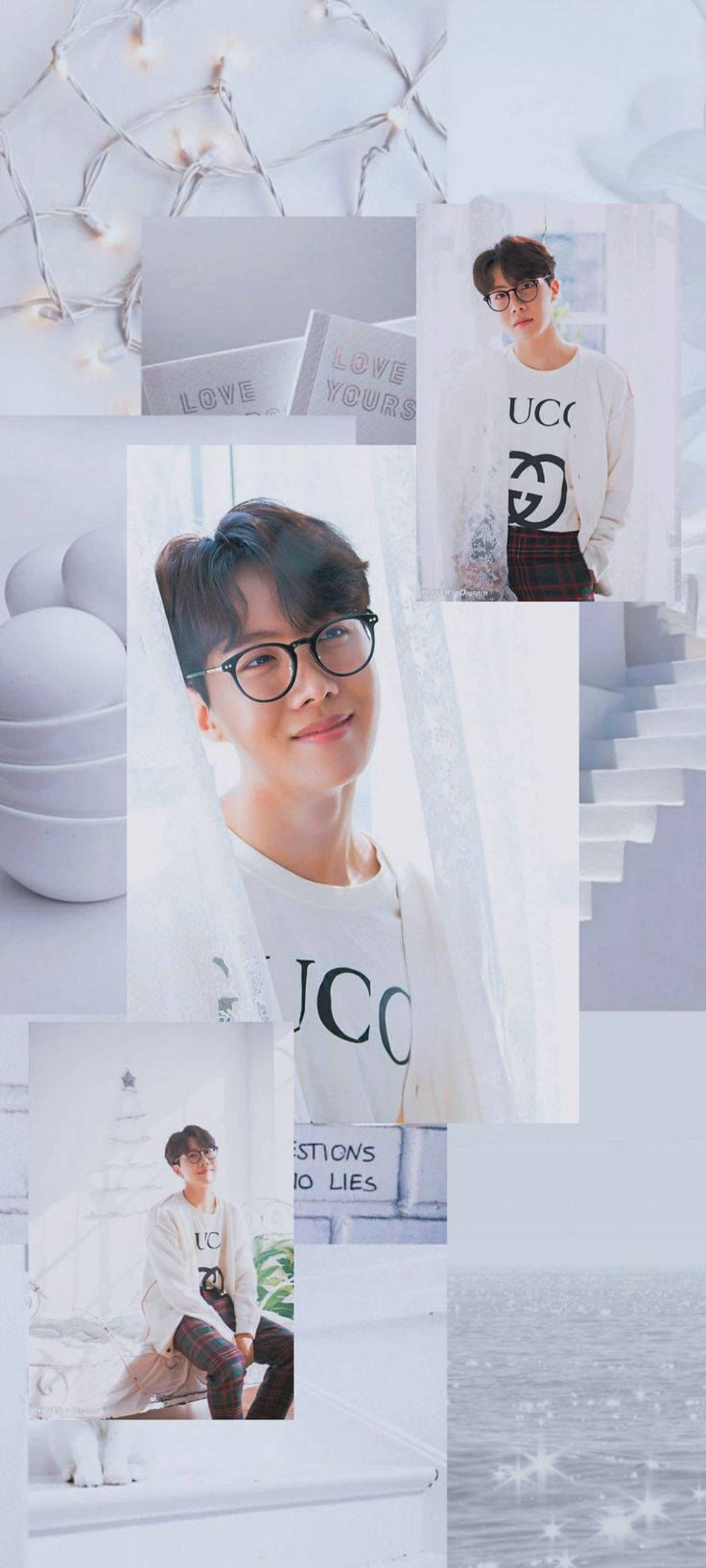 BTS Estetiese Jhope op Wit Muurpapier