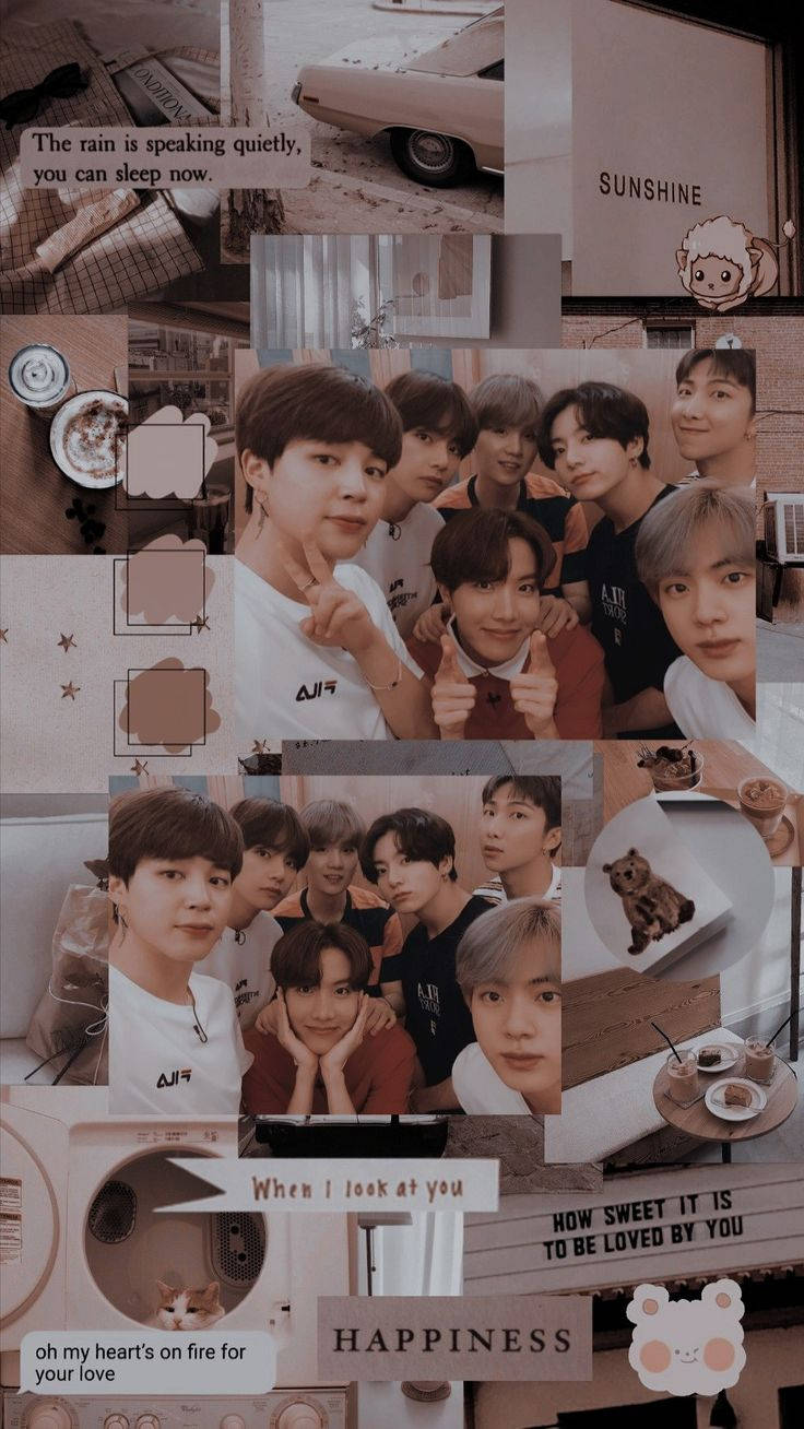 BTS Estetiese Mallerige Selfie Muurpapier