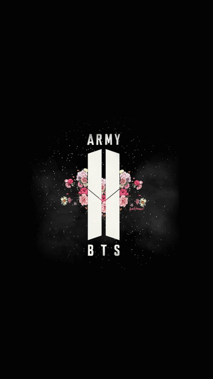 BTS Galaxy Weermag-logo met Sterre Muurpapier