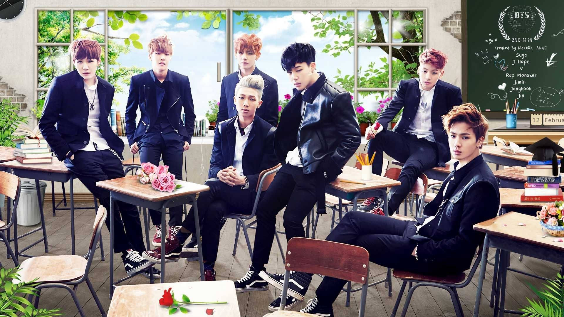 “BTS - Groeiende Bewondering vir die Beste Seunskoor” Muurpapier